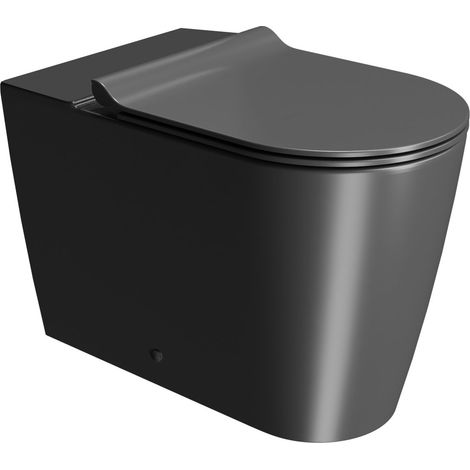 KUBE X WC combiné, siphon en S/siphon en P, Swirlflush, 36x63cm, noir double mat