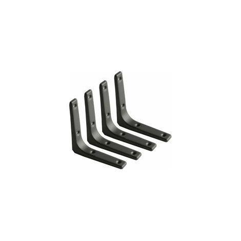 Équerre Étagère Murale, Équerre Métal Mat Noir, Support Étagère Métal pour Déco Cusine, Équerre Charge Lourde, 100mm100mm, 4pcs (1/5)