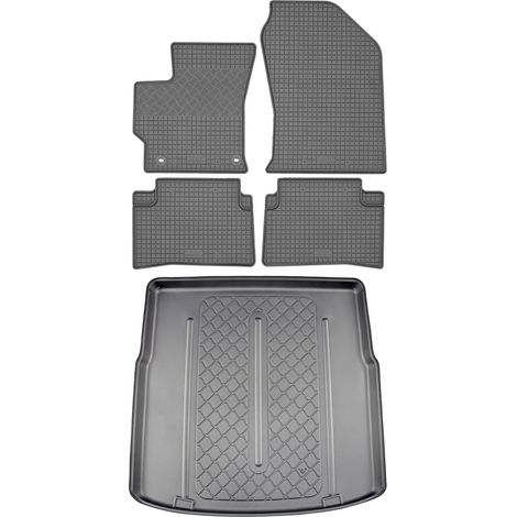 Ensemble de tapis de sol en caoutchouc pour Toyota Corolla XII E210 Touring Sports & Hybrid Kombi (5 portes) à partir de mars 2019 : tapis de sol de voiture et tapis de coffre. (1/5)