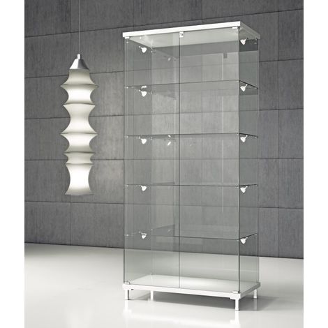 Vetrina In Cristallo Temperati con Faretti LED 85 x 45 x 190 cm Q/85 (1/2)