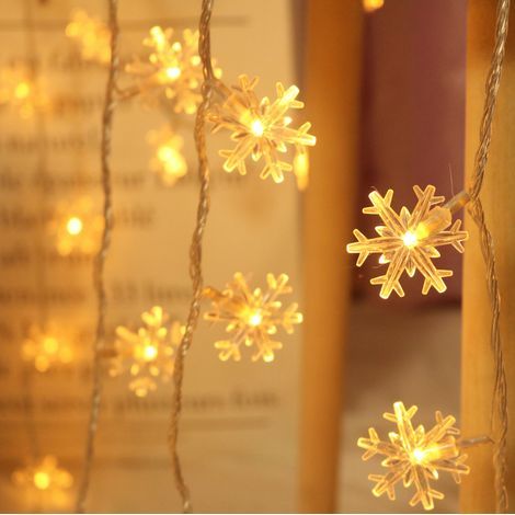 5m 50 LED Guirlande Guinguette, Decoractive pour chambre à coucher, Terrasse, mariage, fête, anniversaire (flocon de neige),cadeaux de Noël (1/5)