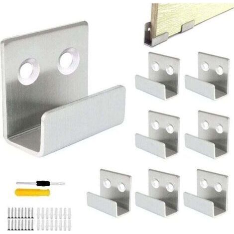 8 Pcs Crochet Mural, Inoxydable Fixation Miroir Mural Charge 50 kg pour Bain Cuisine Crochet Robuste Tuile en Céramique Cadre Photo Présentoir (1/4)