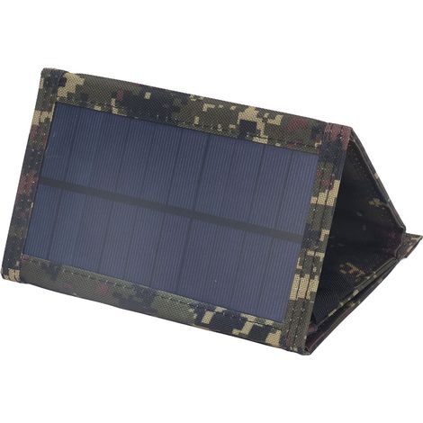 Kit de chargeur solaire pliable portable 10 W 5 V, étanche IP65, idéal pour le camping et la randonnée (camouflage).