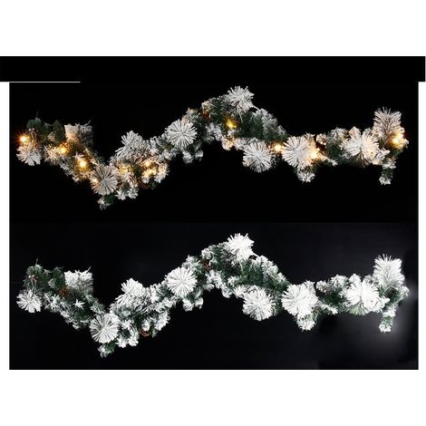 Guirlande Lumineuse Branches Floquées 1.8M L20cm 25LED avec timer - BLANC CHAUD - SILUMEN (1/5)