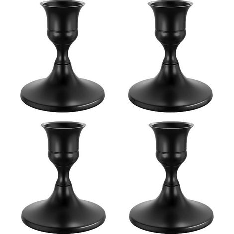 Chandeliers - 4 pièces - Porte-bougies - Φ2,2 cm - fer - porte-bougie - Accessoires décoratifs - Porte-théière - Pour mariage, salon, cérémonie de mariage - 6,7×7 cm - Zwart (1/5)