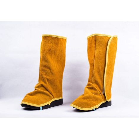 Kaelt - Sollbry Protecteur de Chaussures de Soudeur, Couvre-Chaussures Ignifuges, 1 Paire de Guêtres de Soudage en Cuir, pour la Construction de Soudage Électrique(33CM) (1/5)