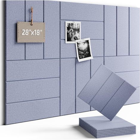12 pièces panneaux acoustiques en feutre auto-adhésifs 24×24×0,9 cm – tableau mural décoratif, notice board pliable, alternative liège pour bureau et chambre