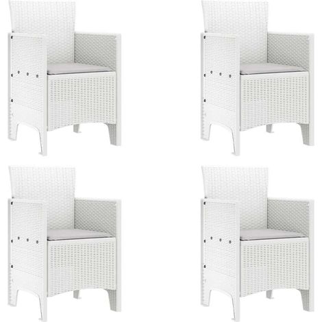 Chaise de jardin 4 lot de 2  Chaises d'extérieur Blanc 53 x 49 x 85 cm Polypropylène (1/5)