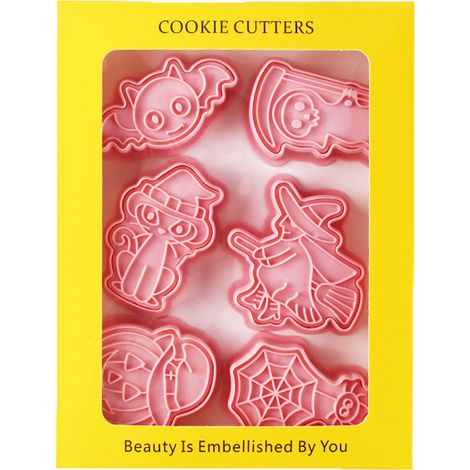 Moule À Biscuits Halloween - Emporte-pièce Pour Pâte À Cookies Et Pâte À Sucre - Formes Fantôme Citrouille Chauve-Souris - Lot De 6 Pièces