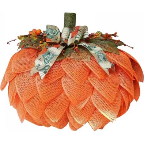 Guirlande Citrouille - 40 cm - Orange - Pour Porte Jardin Intérieur Extérieur - Décoration Automne Halloween Thanksgiving (1/5)