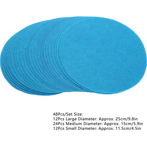Protection anti-friction en feutre pour assiettes, bols et casseroles empilables (Vert lac, 48 pièces) (1/5)
