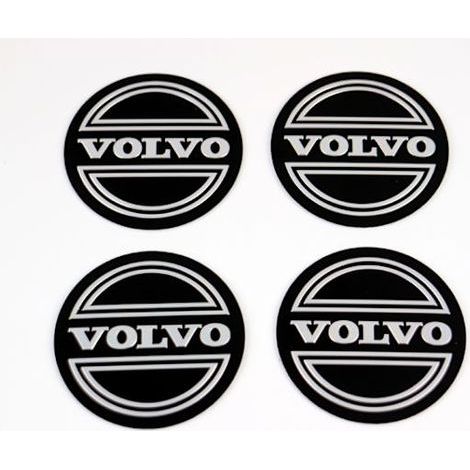 Emblème de roue Volvo 56,5 mm pour jantes et cache-moyeux, lot de 4, noir (1/2)