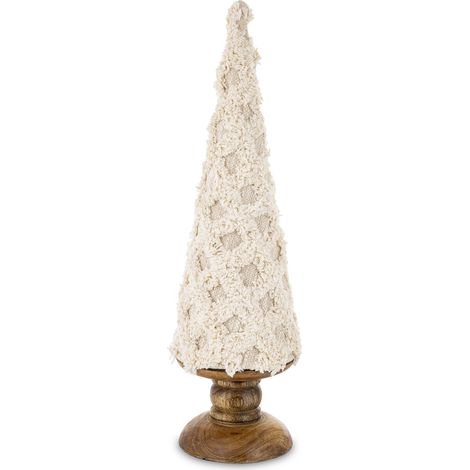 Figurine de sapin de Noël en textile alpin, beige, 40 x 12 x 12 cm (1/5)