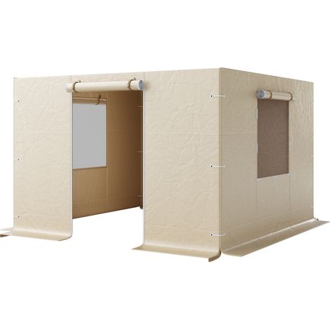VEVOR Parois Laterales de Housse de Gazebo Hiver, 2,9x2,9 m, Couverture de Gazebo de Toutes Saisons, avec Fenetres en Maille, Materiau PE de Haute Densite, Housse deAbri de Soleil, Gazebos Non Inclus (1/5)