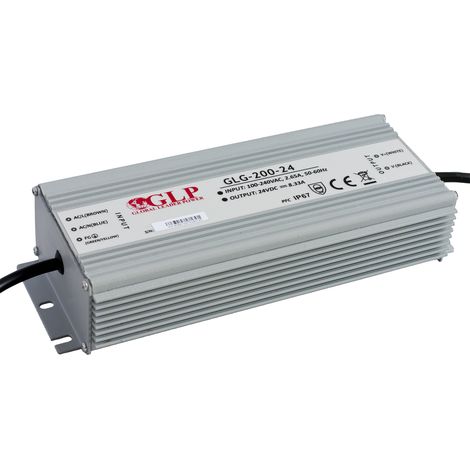 GLG-200-24: Fuente de alimentación conmutada de 24 V, 200 W y 8,3 A
