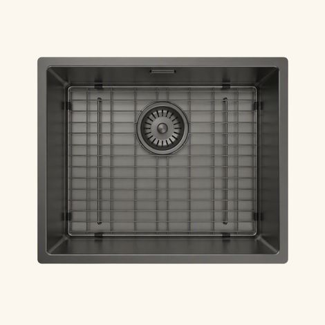 Évier à encastrer ou sous-plan inox PVD noir métallisé MAYA 1 bac 540x440 avec grille (1/5)