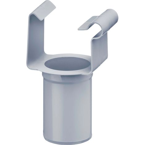 INEFA Ablaufstutzen kastenförmig, PVC-U Einhangstutzen, Dachrinnenzubehör, einfache Montage, Made in Germany - DN 85/NW 115 Grau