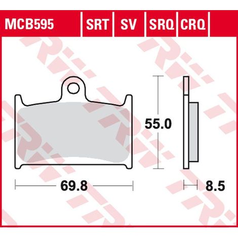 Pastiglie freno TRW ZF KH236 Sinter Track per Suzuki GSX-R 400 '90-'95, GSX-R 750 '88-'93, GSX-R 1000 '89-'92, Triumph Daytona/Speed Triple/Sprint 900/955 '91-'06, Tiger Explorer 1200 '12-'15, Rocket 