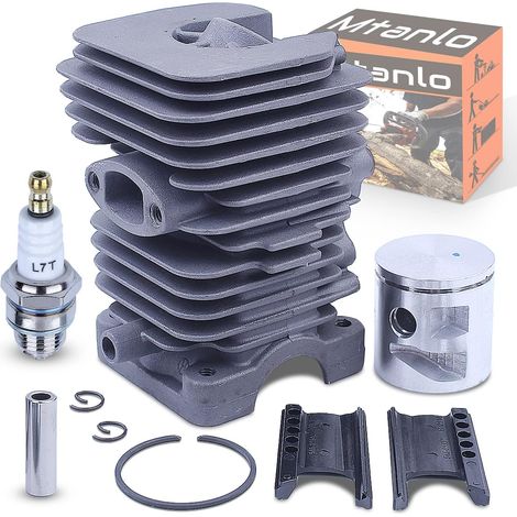Piston de cylindre 41 mm pour tronçonneuse McCulloch CS360T CS400T CS420T 530 07 18-84, cylindre, piston, segment, goupille, circlip, plaque, bougie d'allumage (1/5)