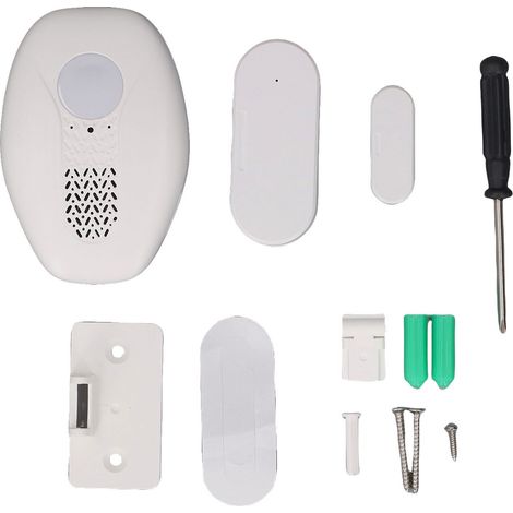 Alarme de porte sans fil à induction magnétique, portée de 30 m, niveau sonore de 80 dB, alerte d'ouverture de porte et de fenêtre pour la sécurité des maisons, commerces et magasins. (1/5)