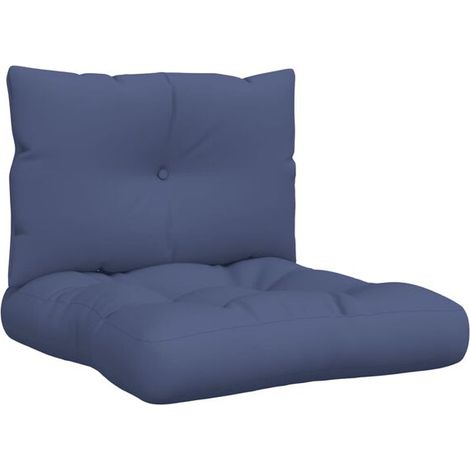 Un ensemble de coussins de plateau bleu marine, mesurant 60x38x13 cm, en tissu. (1/5)