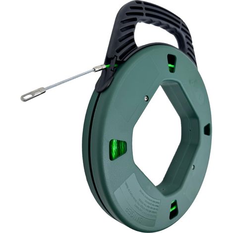 Aiguille Tire Fil 30m Flexible Spiralé Aiguille Tire Fil Avec Coque en Plastic électrique de Outil d'extraction de Câble Amélioré Coque Vert 30M PET Fil Vert (1/5)