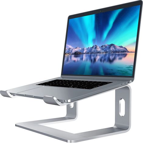 Soporte para portátil, aluminio, ergonómico, 15 cm, ventilado, escritorio, 10-15,6 pulgadas (1/5)
