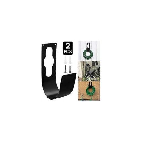 Robuster, wandmontierter Schlauchhalter für Gartenschläuche, Wasserhahnanschluss, Metallhalterung, 45,7 m (2er-Pack) - Crezuo