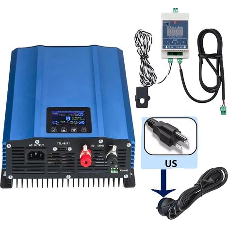 Onduleur Solaire, Écran LCD, Haute Efficacité, avec limiteur, 180-260V, 26-45V (1000W) (1/2)