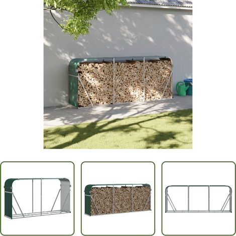 Rangement bois - Porte-bûches vert 234x45x100 cm acier galvanisé (1/5)