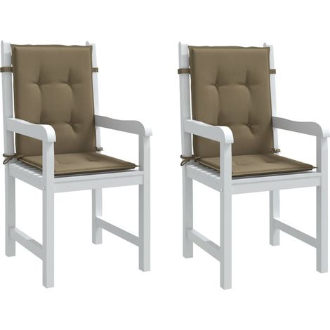 Niedriglehner-Auflagen 2 Stk. Melange Taupe 100x50x4 cm Stoff