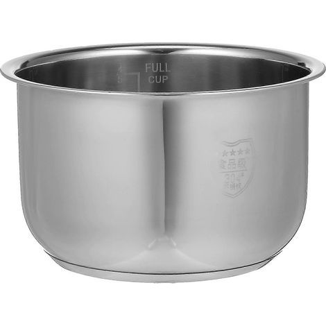 Cuve intérieure pour cuiseur à riz en acier inoxydable. 18 x 18 x 10.5 cm. 2 L. argentée. vendue à l'unité. Convient pour une utilisation quotidienne. (1/5)