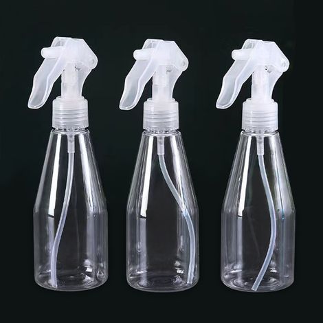 3 botellas rociadoras de jardín de 200 ml, rociador transparente para jardinería, limpieza y peluquería