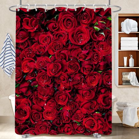 Rideau polyester pour douche 180x180 avec 12 œillets rideau imperméable pour personne à mobilité réduite (1/5)