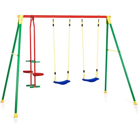 Altalena da Giardino 4 Posto 294x166x200 cm con Cavallina in Acciaio Kiko 4 (1/2)