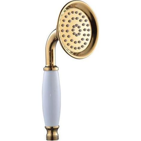 Pommeau de douche laiton céramique or douchette ronde pommeau de douche petite douche sans flexible (1/5)