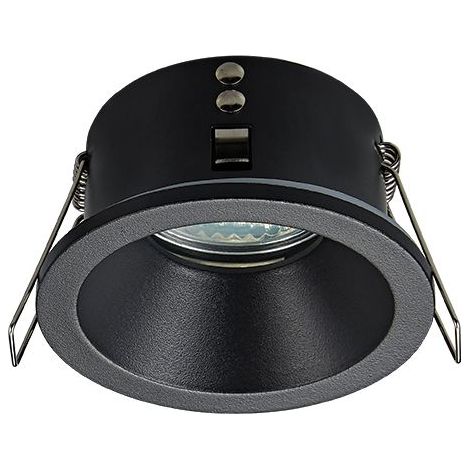 Coupelle Fixe Noir mat IP65 Ronde D75 Pour Ampoule LED GU10 ZAMBELIS