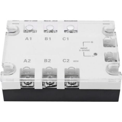 Three-phase status relay 3-32VDC to 24-480VAC 25A Noisel I-Shock Reliable SSR Ideal for Electrical Accessories, Industrial Automation and Control (TSR-25DA-H) (1/5)
