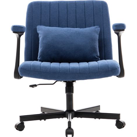 Chaise de bureau Velvet pour bureau à domicile – chaise pivotante réglable en hauteur avec accoudoirs rabattables et roulettes silencieuses – élégante chaise de bureau en tissu pour bureau et petits e (1/5)