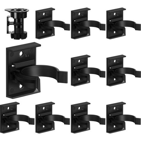 10x Clip de Panneau de Bain Clip de Plinthe Cuisine Clip de Planche de Coup de Pied 30-31 mm/ 1,18-1,22 Pouces de Diamètre Fort avec Support de Fixation Réglable pour Cabinet, Noir (1/5)