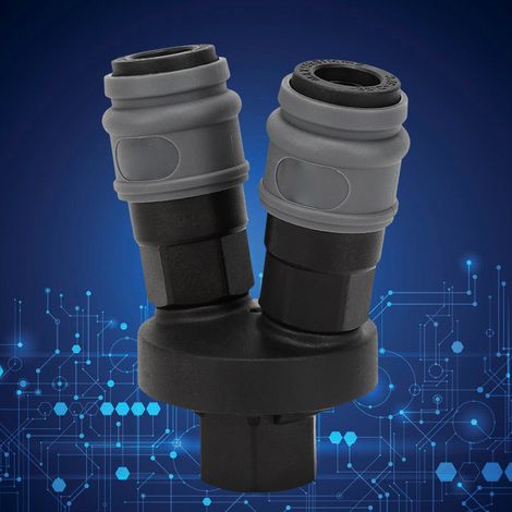 connecteurs rapides en acier et plastique de type C, ronds, à deux voies, pour l'air comprimé - Accessoire industriel (1/5)