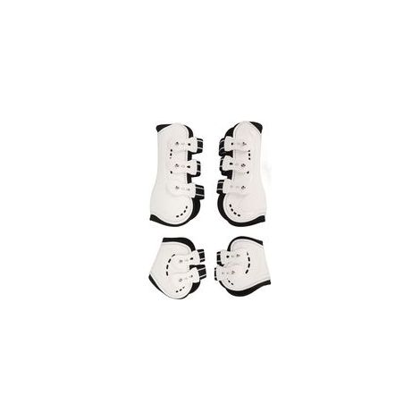 Guêtres de tendon avant de cheval réglables et respirantes, protection ouverte pour sauter, blanc M