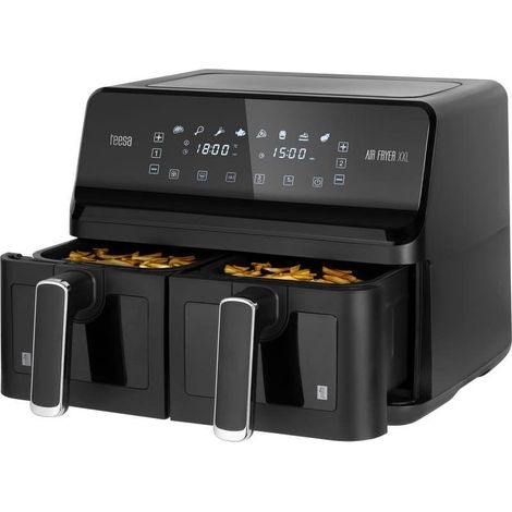 Freidora de aire Teesa Dual Pot XXL 8L Negra