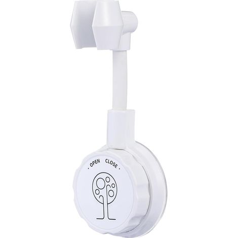 Support de fixation pour pommeau de douche Veemoon en ABS blanc avec ventouse, sans perçage, étanche. (1/5)