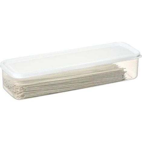 Lebensmittelaufbewahrungsbehälter, langes rechteckiges Design, wiederverwendbares Plastik, 4Milch weiß klein (1/2)