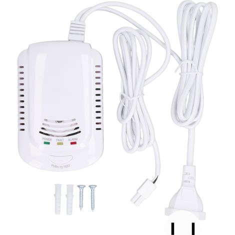 Détecteur de gaz naturel haute sensibilité, double capteur, alarme CO intelligente, prise US AC90‑240V (1/5)