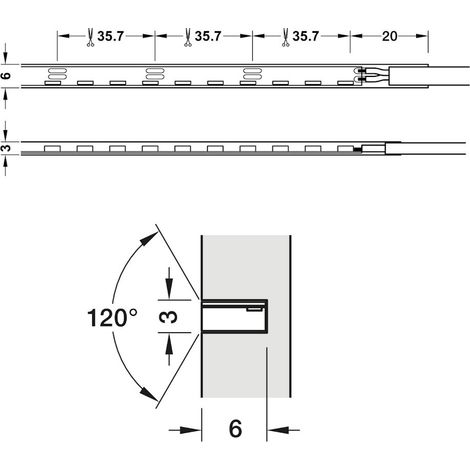 STRIP LED IN SILICONE IN BOBINA HAFELE LIGHTING LED 3057 3000K 3X6mm 24V 9,6W/mt BOBINA DA 3,0 mt LUCE CALDA 3000K (1/3)