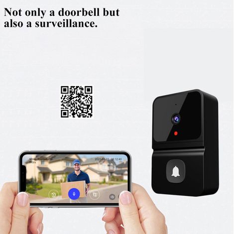 Sonnette vidéo intelligente sans fil avec caméra HD, détection de mouvement PIR, alarme infrarouge, interphone Wi-Fi pour maison ou appartement (1/5)