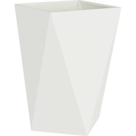 Fioriera moderna da esterno 50 x 50 x 75 cm con base integrata stile elegante acciaio bianco 020053036