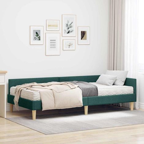 Eckbettgestell mit Matratze mit Matratze 2 pcs Grün Stoff (1/5)